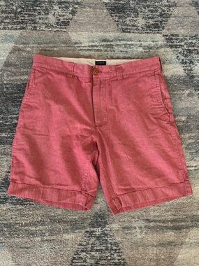J. Crew Men’s Coral-Red Flat Front Shorts